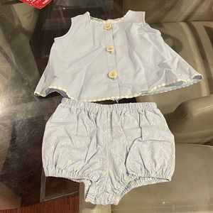 Laurencelgte kids 18 month blue white two piece outfit set